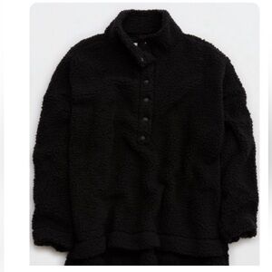 Aerie black Fleece Sherpa Pullover
